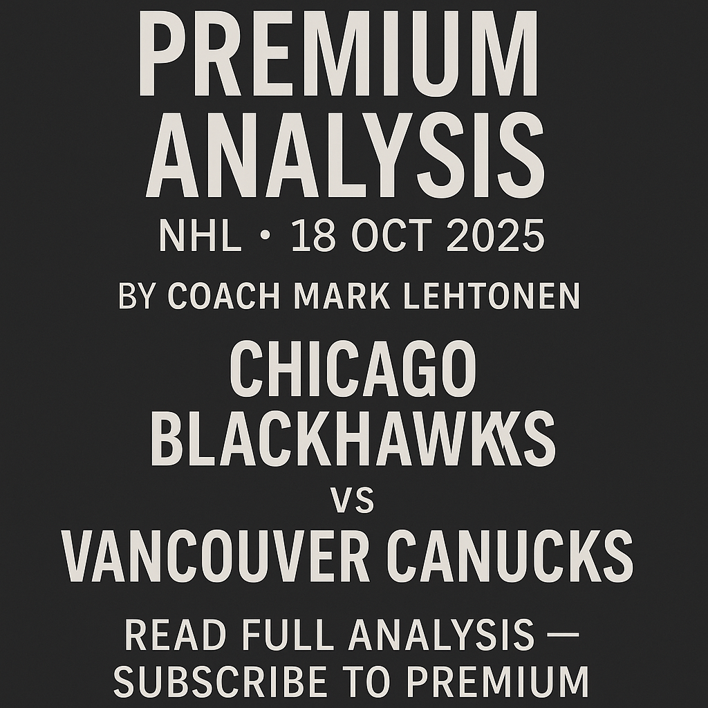 Chicago Blackhawks vs Vancouver Canucks by Coach Mark Lehtonen