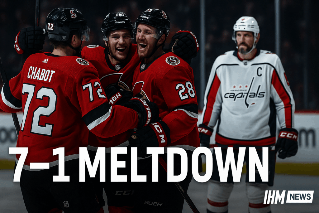 Senators Crush Capitals 7-1 as Washington Implodes in Ovechkin’s 1500th Game