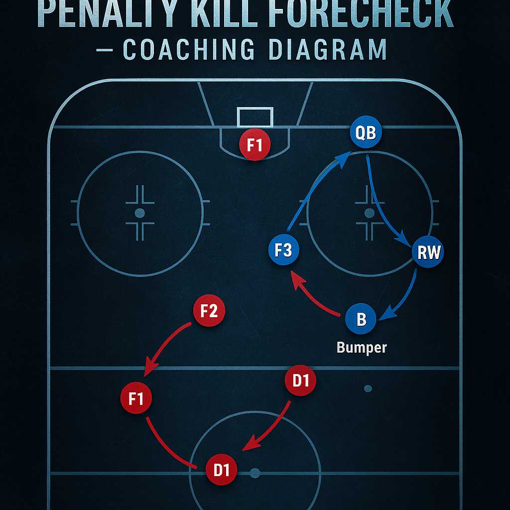 Penalty Kill Forecheck - Coaching Diagram