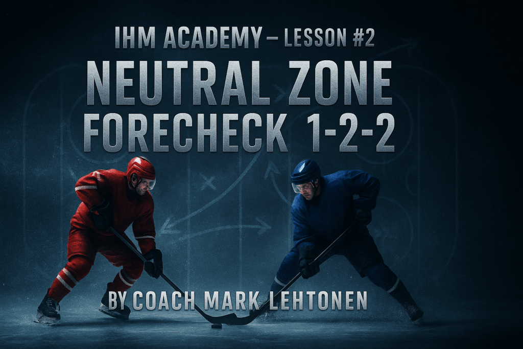 HM Academy - Lesson #2’ and ‘Neutral Zone Forecheck · 1-2-2’.By Coach Mark Lehtonen