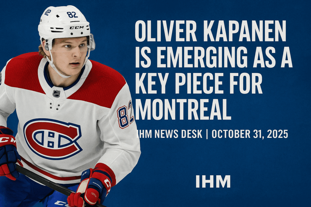 Oliver Kapanen is earning trust, minutes, and delivering results - 4 goals, 3 assists, and hard defensive work that coaches love.
