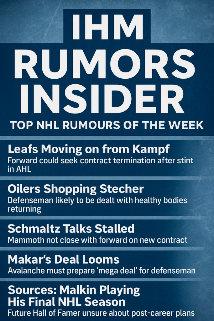 Top NHL Rumours of the Week - Leafs Moving Kampf, Oilers Shop Stecher, Schmaltz Talks Stall, Malkin Final Season Buzz