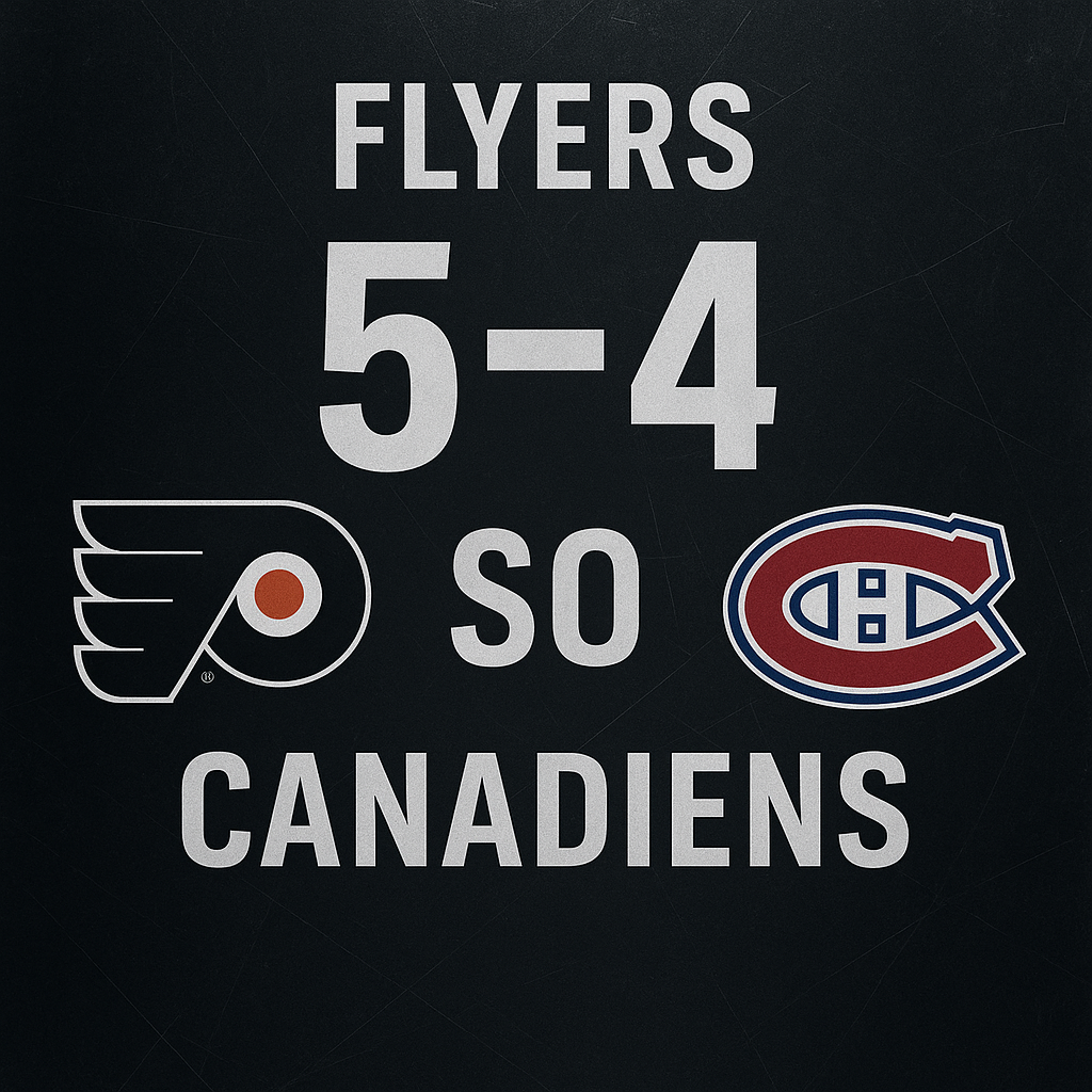 Flyers outlast Canadiens 5-4 in shootout after blowing 3-0 start | IceHockeyMan