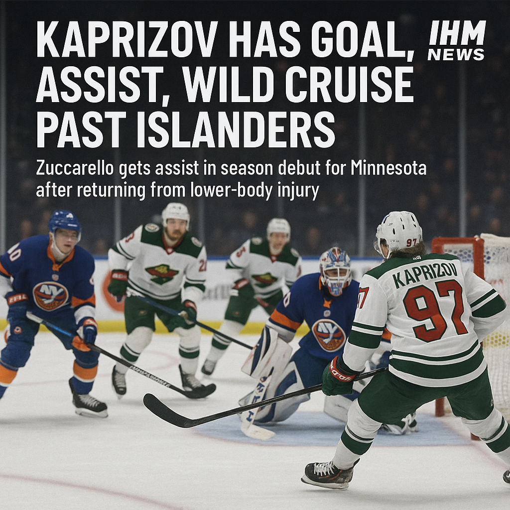 IHM NEWS: Kaprizov leads Wild past Islanders 5-2; Zuccarello logs assist in season debut