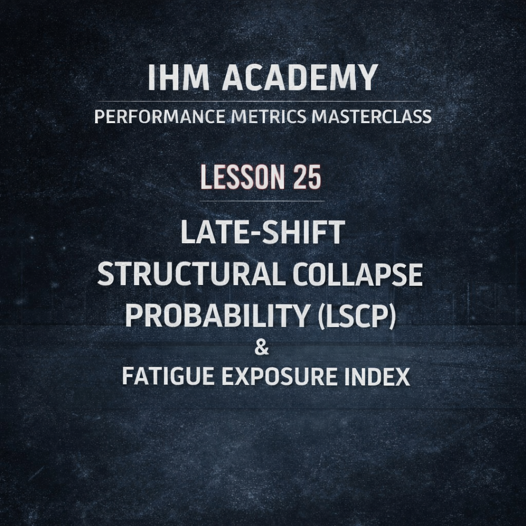 IHM Academy - Performance Metrics Masterclass - Lesson 25
