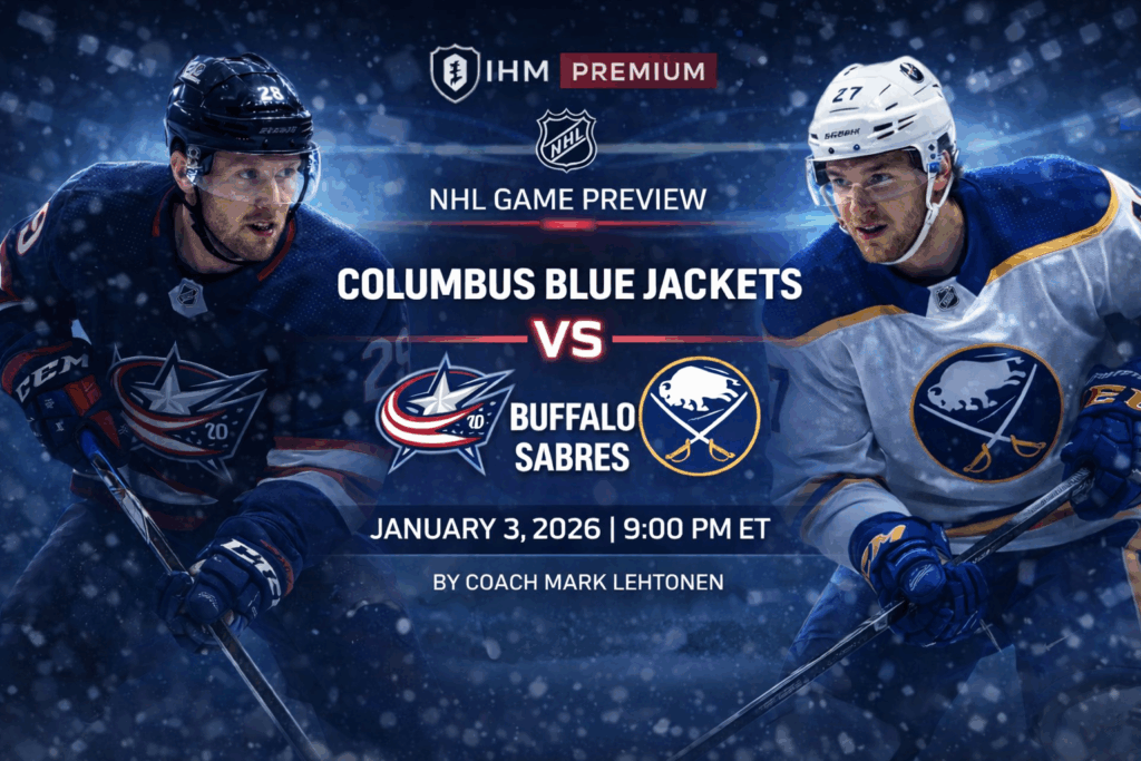 Columbus Blue Jackets vs Buffalo Sabres - Game Preview | Jan 3, 2026 | IHM Premium NHL Analysis