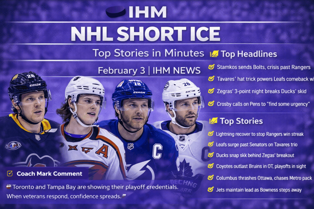 NHL SHORT ICE - Top Stories | February 3, 2026 | IHM News